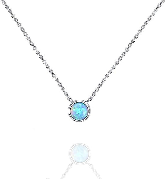 14K Gold Plated Created Opal Necklace | Opal Necklaces for Women